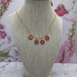 2 for$15 -Boss custom pink and gold pendant charm necklace